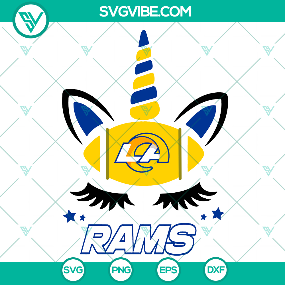 Los Angeles Rams Unicorn Svg: NFL Football Team Super Bowl Svg Los Angeles Rams Unicorn Svg, NFL Football Team Super Bowl svg, blue and gold horned unicorn design.