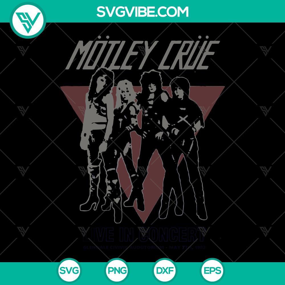mockup-594586865.jpg Motley Crue band vintage 1987 Glendale Auditorium rock SVG cut files - instant download for digital product.