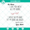 Humorous "I Love You With All My Boobs" SVG with customizable names for boyfriend gift, perfect for Cricut, instant download.