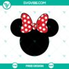 Minnie Mouse head SVG cut file, a free simple Disney character design for crafts and DIY projects.