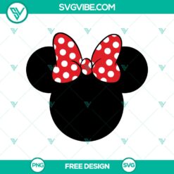 Minnie Mouse head SVG cut file, a free simple Disney character design for crafts and DIY projects.