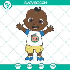Cute Black Cocomelon JJ SVG featuring trending nursery rhymes song design for kids and toddlers - Instant Download.