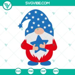 American Patriotic Gnome SVG - Independence Day Stars Cut File