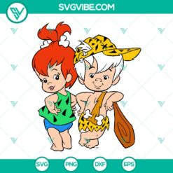 Flinstones Kids Bam Bam and Pebbles SVG Bundle - Cartoon Disney Design