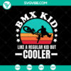 BMX kid SVG and BMX bike PNG design for bicycle lovers, showcasing a vibrant and dynamic digital illustration.