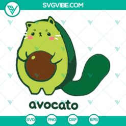 Avocado Cat Mom SVG design, instant download. Cute cat mom illustration with avocado body. Perfect for crafts, shirts, and more.
