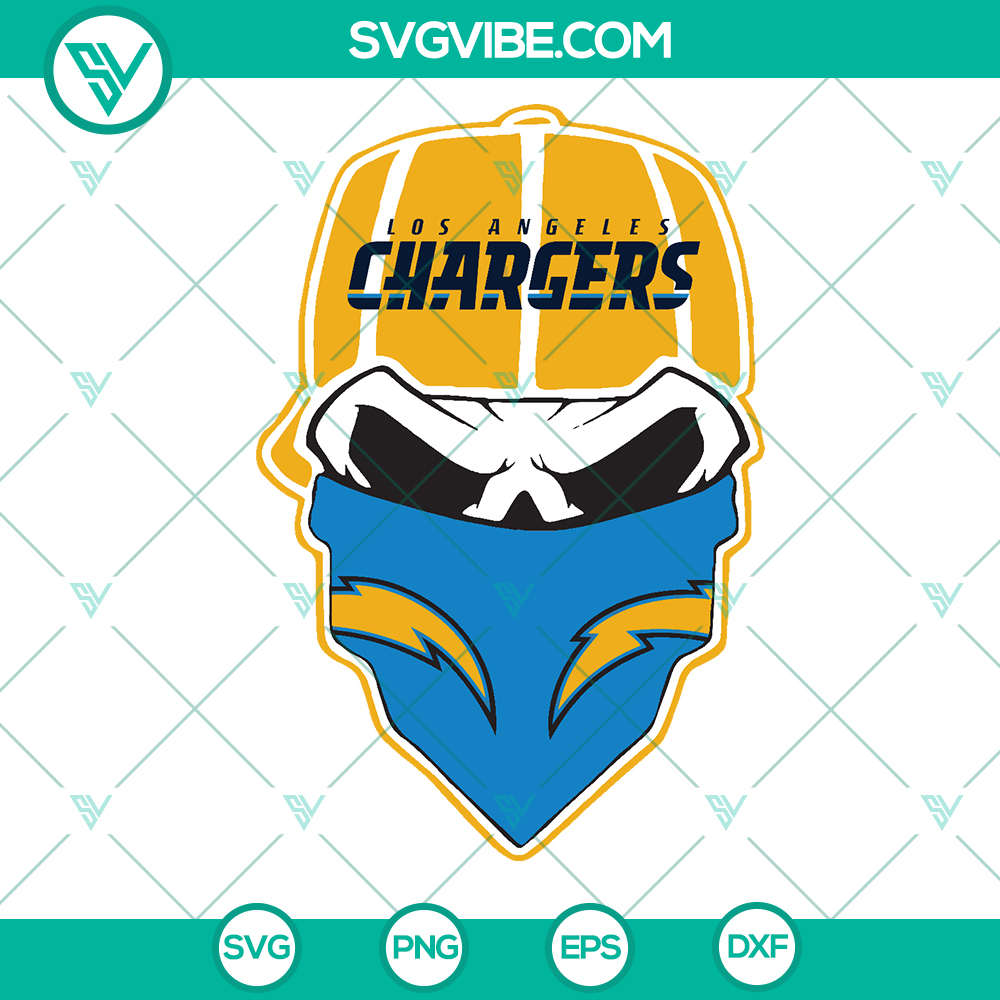 mockup-623083260.jpg Los Angeles Chargers Skull Super Bowl NFL Team Logo SVG with instant download option. Perfect for Chargers fans!
