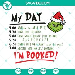 Resting Grinch face design SVG bundle for download - My Day Grinch collection.