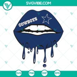 Dallas Cowboys lips SVG design showcasing team's logo and colors, perfect for fans. Instant download for DIY projects.