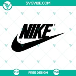 Nike logo SVG cut file, iconic sports brand design, free download.