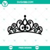 Free Cinderella crown SVG cut file for crafts with royal design, perfect for DIY projects and creative use.
