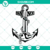Nautical navy anchor and chain SVG design for military sailors and fishermen. Perfect for cutting machines.