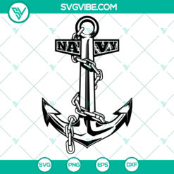 Navy Anchor and Chain SVG - Military Sailor and Fisherman Cut Design