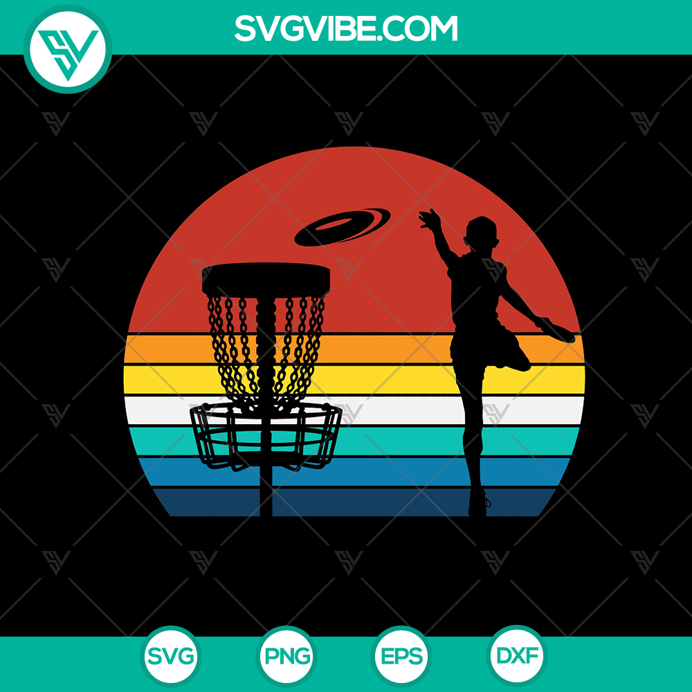 mockup-638025682.jpg Retro Disc Golf SVG Design for Cricut & Frisbee - DXF & PNG Files, ideal for crafting and sports enthusiasts.