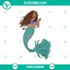 Black Little Mermaid SVG cut file, free inclusive design for download, silhouette of a mermaid with diverse features, suitable for crafting.
