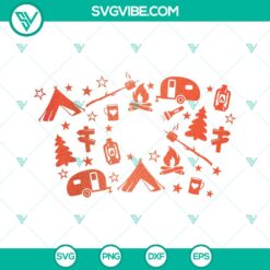 Camping trip Starbucks cup SVG for DIY Venti cold cup design, perfect for your outdoor adventures.
