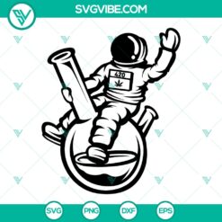 Astronaut Cannabis Smoking Weed High SVG Clipart Design - Instant Download