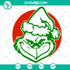 Grinch face red Christmas SVG with funny Santa hat design for gifts and decor - festive holiday graphic.