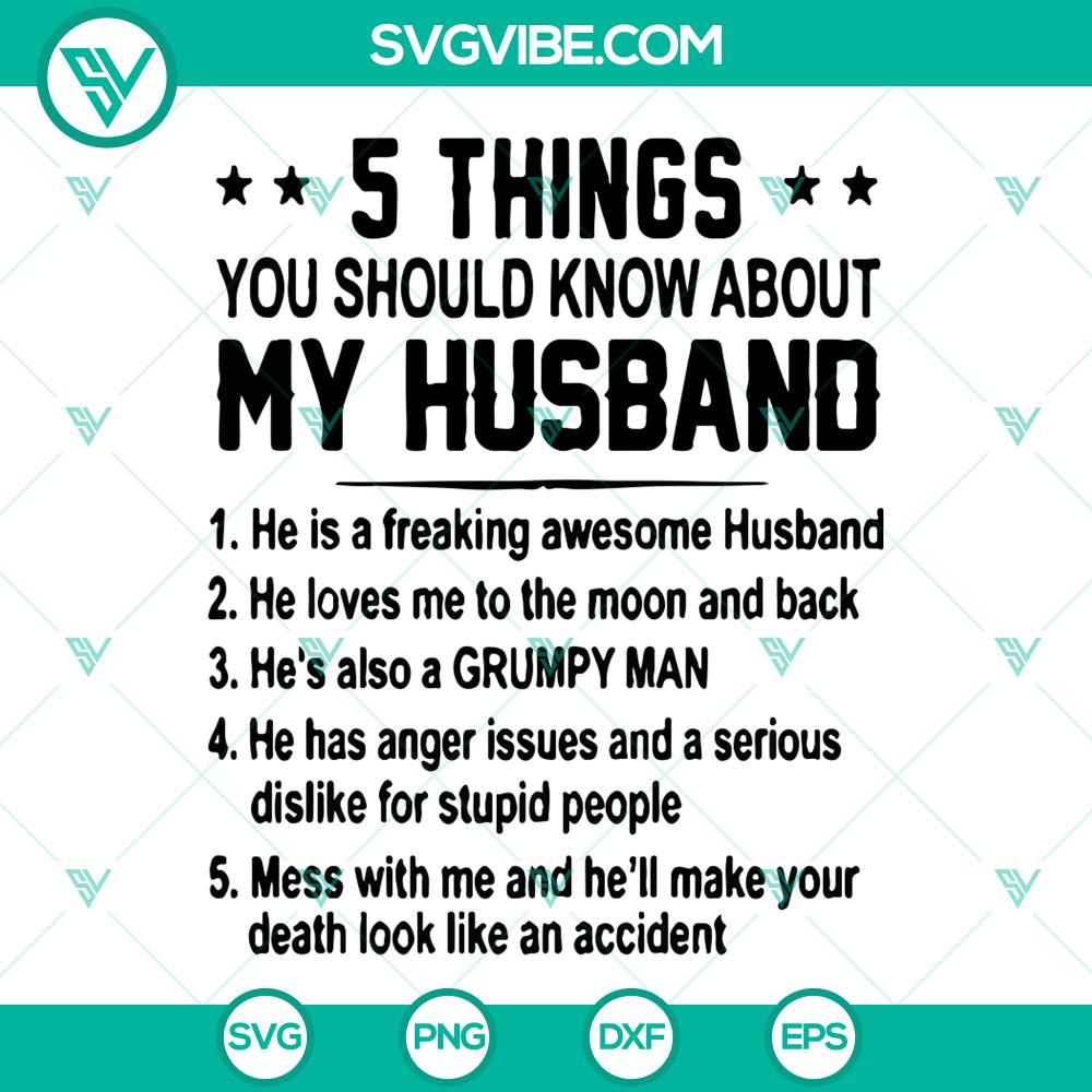 mockup-648999791.jpg 5 Things About My Husband SVG Bundle - Perfect for Silhouette & Cricut projects. Ideal for crafting, personalizing gifts.
