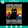Eeffoc SVG cat coffee quote in vintage retro style. Perfect for instant download. Unique and humorous design for cat and coffee lovers.