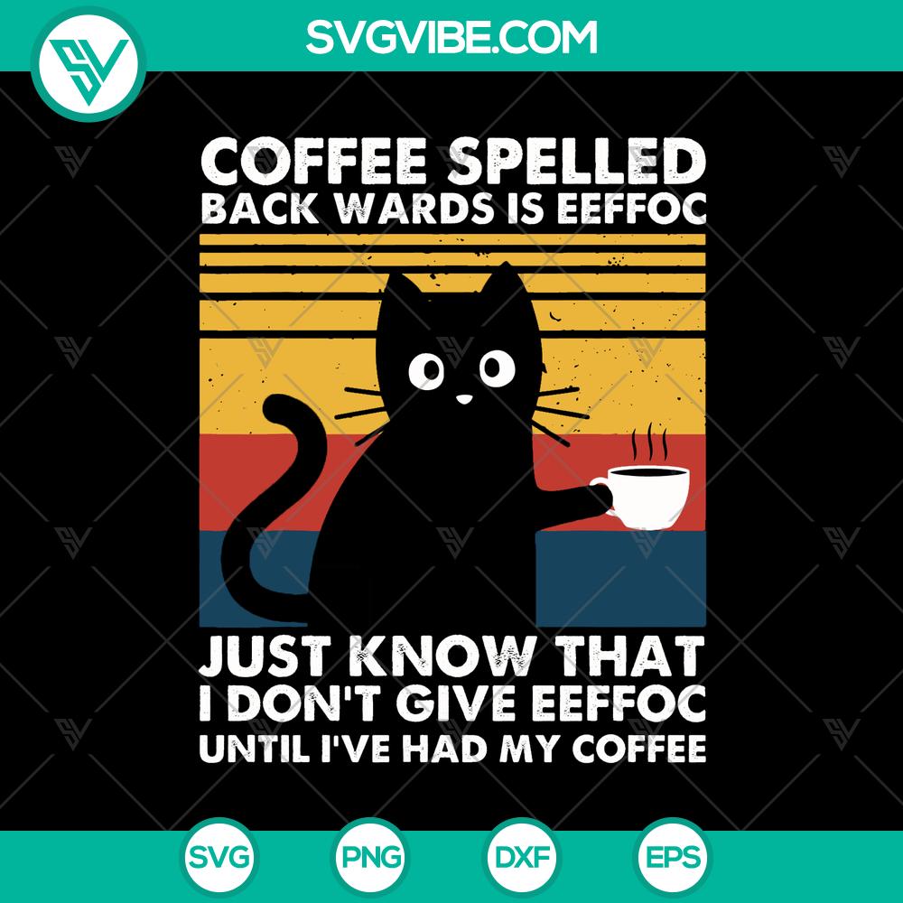 mockup-653002835.jpg Eeffoc SVG cat coffee quote in vintage retro style. Perfect for instant download. Unique and humorous design for cat and coffee lovers.