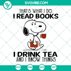 Snoopy Quotes SVG: I Read Books and Drink Coffee - Instant Download