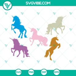 Cute Unicorn Birthday Girl Digital Design Set - Instant Download