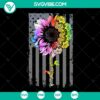 Rainbow Sunflower Sugar Skulls US Flag PNG and American Flag SVG for Cricut with Zero F***s Given design. Perfect for patriotic crafts.