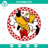 Disney Pluto Checkered Valentine’s Day SVG DXF EPS PNG files with love hearts, perfect for crafting.