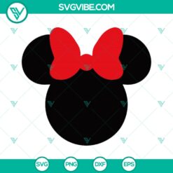 Disney Minnie Mouse Ears Silhouette with Red Polka Dot Bow SVG/PNG - Instant Download