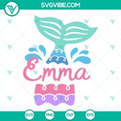 Mermaid SVG Summer Cut Files - Girls Vacation, Tail DXF EPS PNG - Birthday Baby Beach Clipart - Cricut Silhouette Design