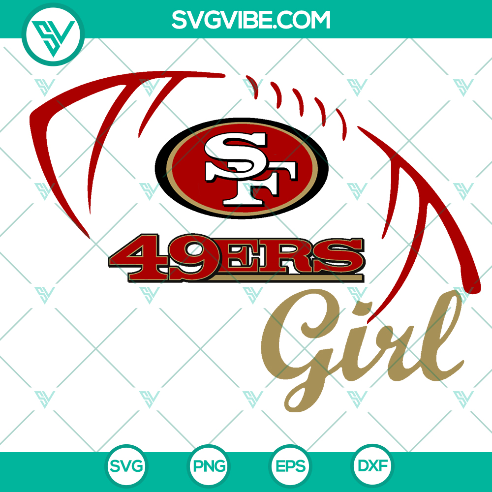 San Francisco 49ers Girl SVG – Football Teams NFL Super Bowl Fan Fangirl – Instant Download San Francisco 49ers SVG for NFL football fans, featuring Super Bowl and fangirl elements. Instant download for DIY projects.