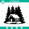 Rustic log cabin SVG collection with forest and woods clipart bundle for instant download. Ideal for rustic-themed projects.