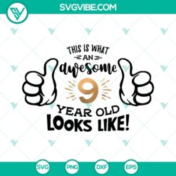 9th Birthday SVG Bundle - Thumbs Up Birthday Boy &amp; Girl T-Shirt Design