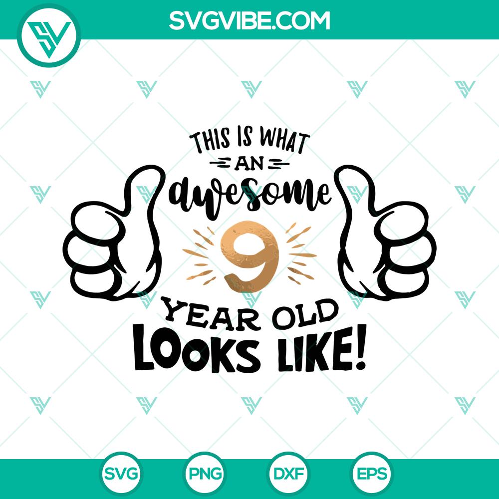 mockup-692487888.jpg 9th Birthday SVG Bundle featuring Thumbs Up Birthday Boy & Girl designs for t-shirt. Perfect for birthday celebrations.