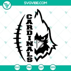 Cardinals football SVG cut file with PNG silhouette digital design for crafting projects.