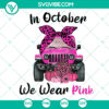 Pink Jeep Halloween Breast Cancer Awareness SVG and PNG design for instant download, perfect for awareness campaigns.