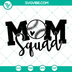 Baseball Mom Squad Cut File SVG - Instant Download