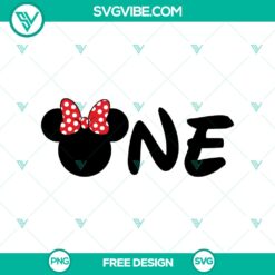 Minnie Mouse one year SVG cut file, perfect for a free birthday design. Ideal for DIY projects and crafts.
