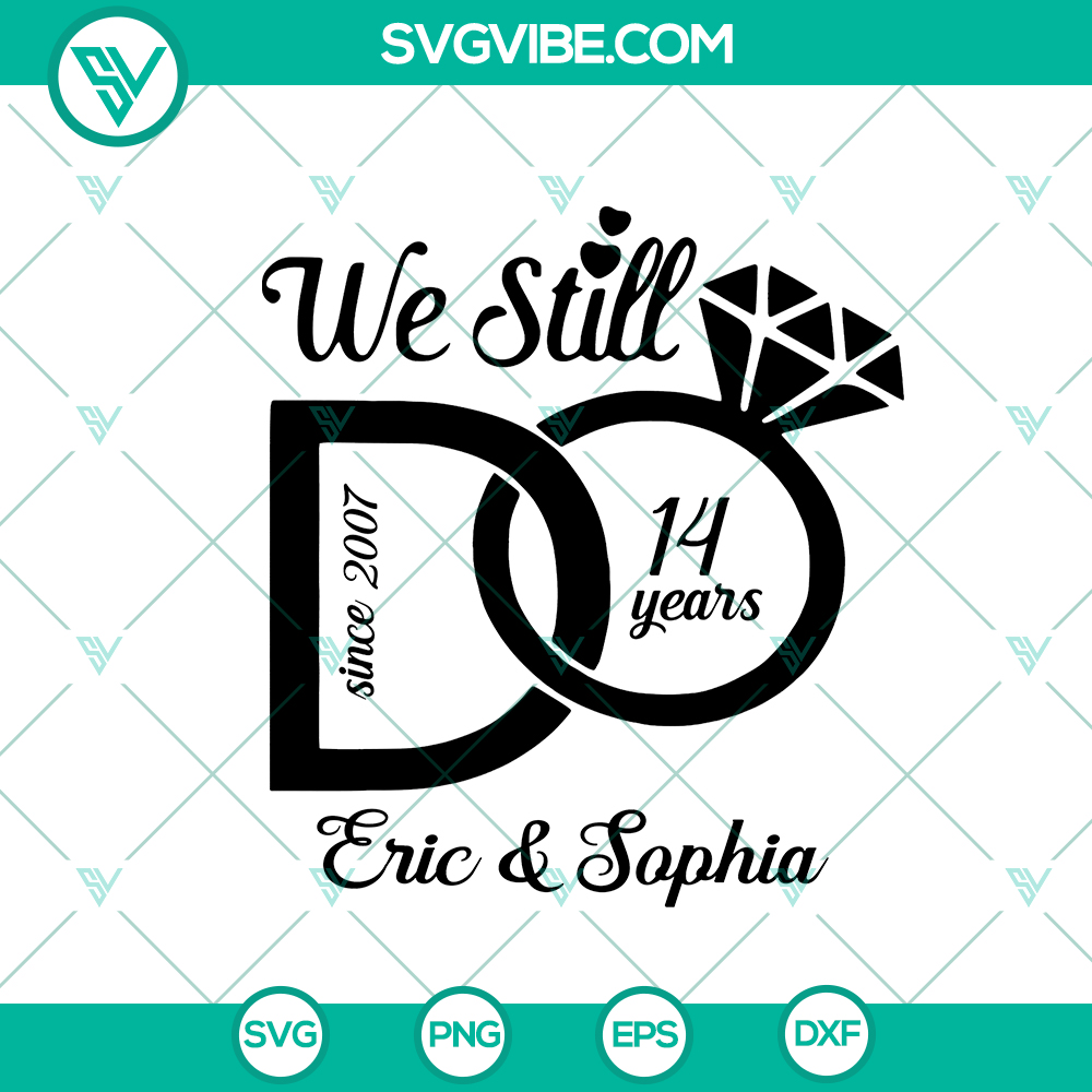 mockup-711232710.jpg Family SVG celebrating the couple's enduring love since 2007, featuring the names Eric and Sophia. Instant download for personal use.