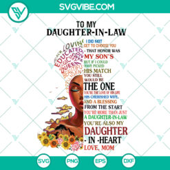 Black girl SVG design for daughter-in-law featuring Black Beauty PNG sublimation print, perfect for crafting projects.