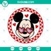 Disney Mickey Mouse Checkered Valentine’s Day SVG DXF EPS PNG design featuring iconic character with hearts, perfect for crafting.