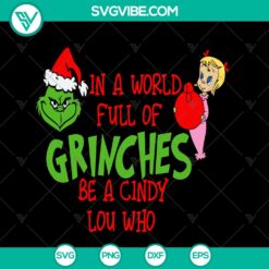 Cindy Lou Who SVG design for Christmas gift, standing out from Grinches. Perfect holiday graphic.