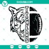 Tiger football head SVG silhouette clipart design for instant download.