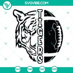 Tiger SVG Clipart Silhouette Football Head Face Vector Design - Instant Download