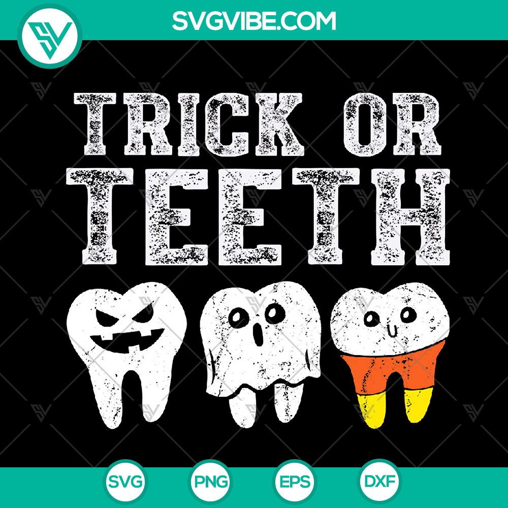 mockup-723865520.jpg Funny dental Halloween treat SVG design with teeth graphic. Great dentist gift. Instant download for Halloween.