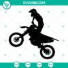 Motocross rider and dirt bike SVG bundle featuring cut files and clipart for digital projects. Ideal for crafting enthusiasts.