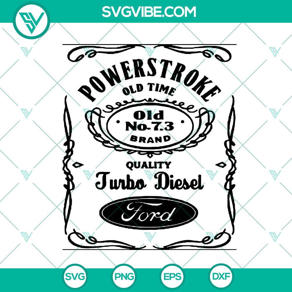 mockup-728322801.jpg Ford Diesel 7.3 Turbo whiskey bottle design SVG, truck digital image and label files, perfect for car enthusiasts and DIY projects.