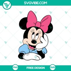 Minnie Mouse SVG cut file featuring free adorable character design perfect for crafting and DIY projects.
