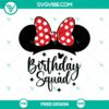 Minnie Mouse birthday squad SVG cut file with free fun party design for DIY projects and celebrations.